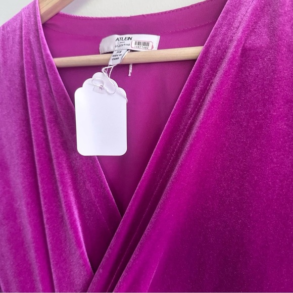 Atlein Collective Pink Velvet Cocktail Dress XS - Picture 7 of 9